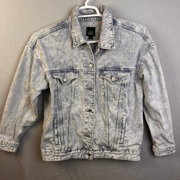 Wild Fable Acid Washied Denim Jean Jacket Women's Medium Retro Streetwear Utilit - Picture 10 of 10